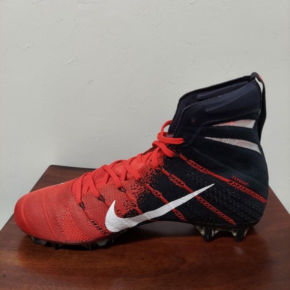 Men Sz 13 Nike Vapor Untouchable 3 Elite Flyknit Black Red Cleats AO3006-040 main image 3